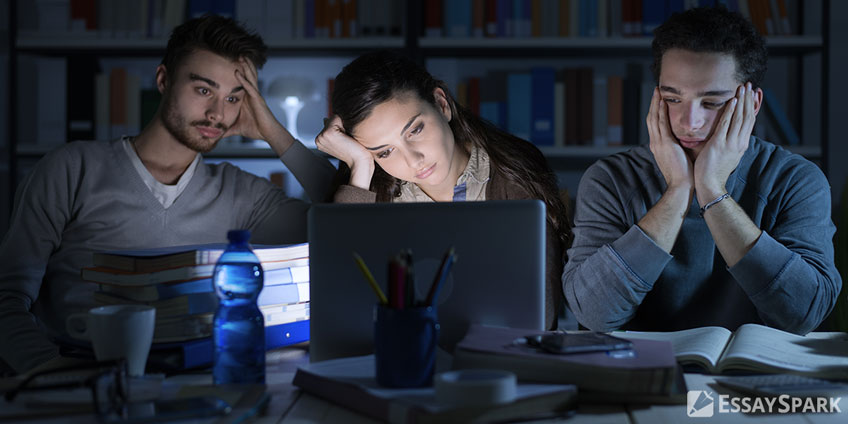 Student Studying at Night